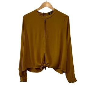 Olivaceous Tie Back Blouse Top